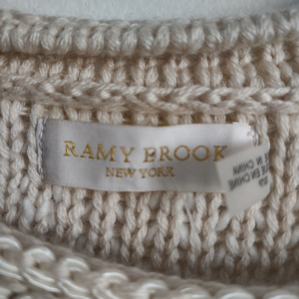 Ramy Brook Cream merino Wool Knit Sweater - Picture 8 of 8